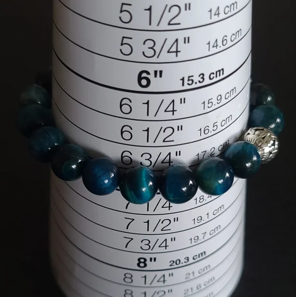 Hand Crafted Blue Tiger Eye Bracelet - Picture 4 of 4